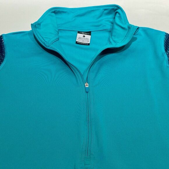 Nike Pro Hyperwarm 1/2 Zip Thermal Pullover Women’s Large Blue Nordic Thumbholes - Picture 4 of 11